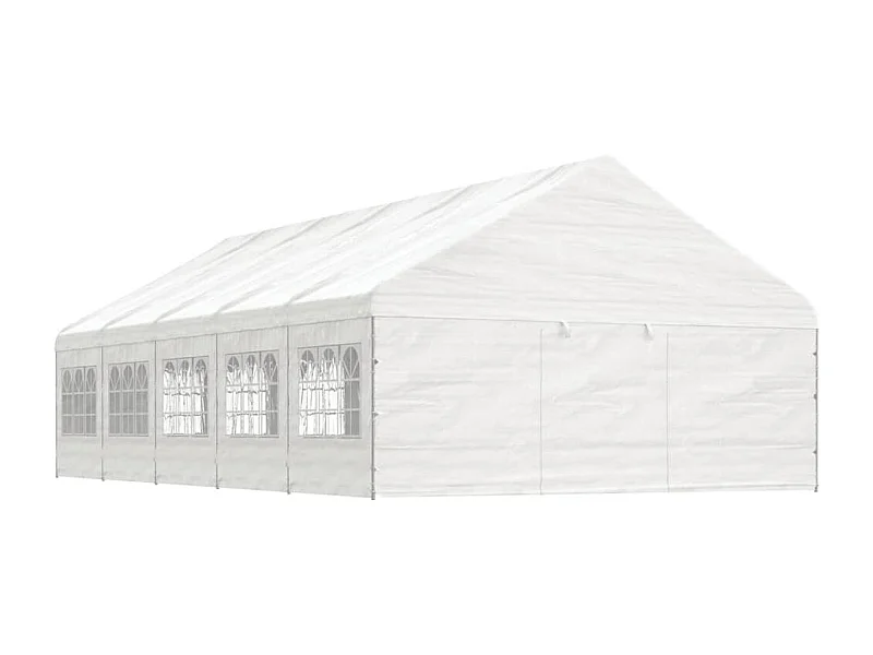 Gazebo con techo blanco 11,15x5,88x3,75 m polietileno