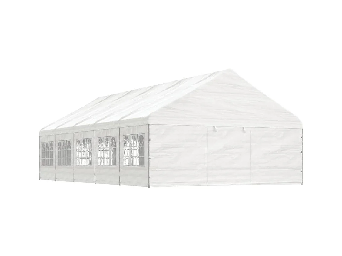 Gazebo met wit dak 11,15x5,88x3,75 m polyethyleen