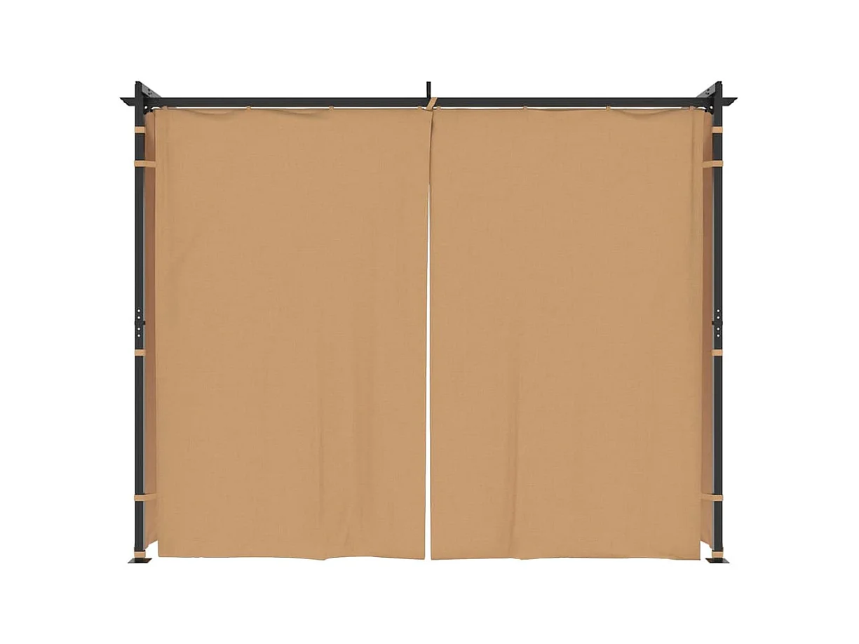 Gazebo con tende 3x3 m Acciaio Tortora