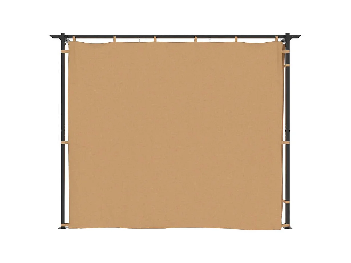 Gazebo con tende 3x3 m Acciaio Tortora