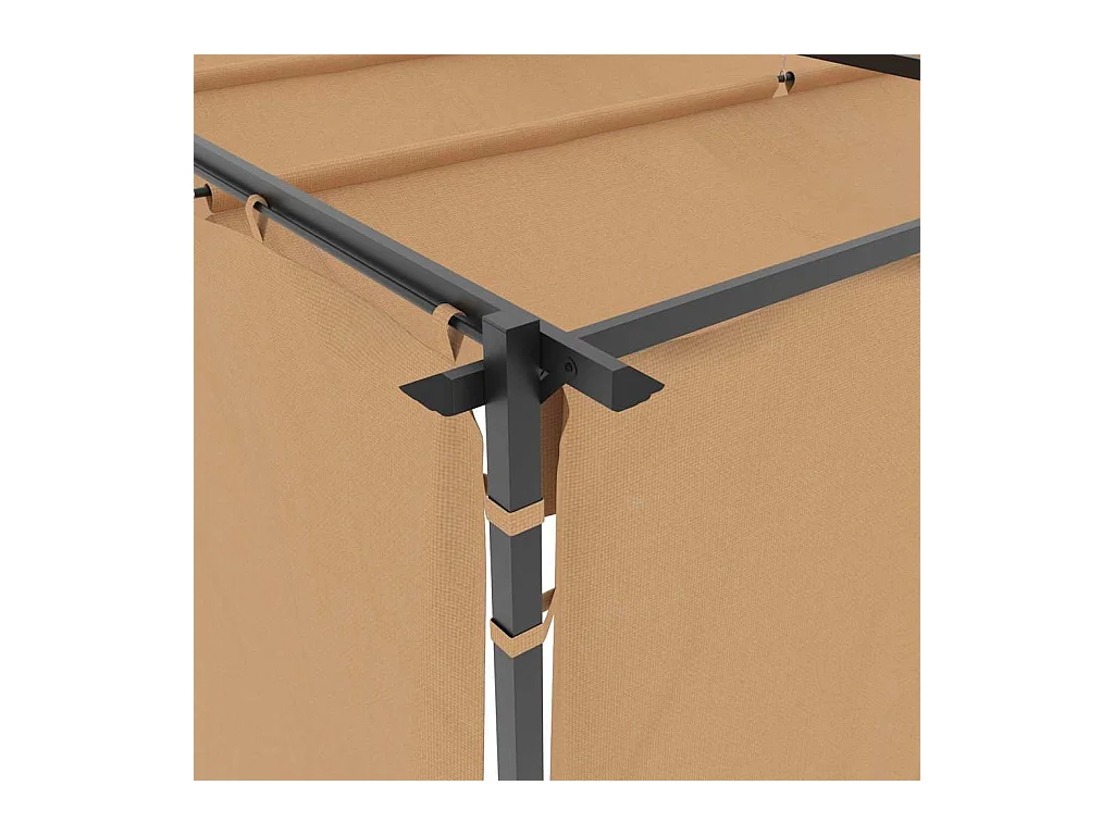 Gazebo con tende 3x3 m Acciaio Tortora