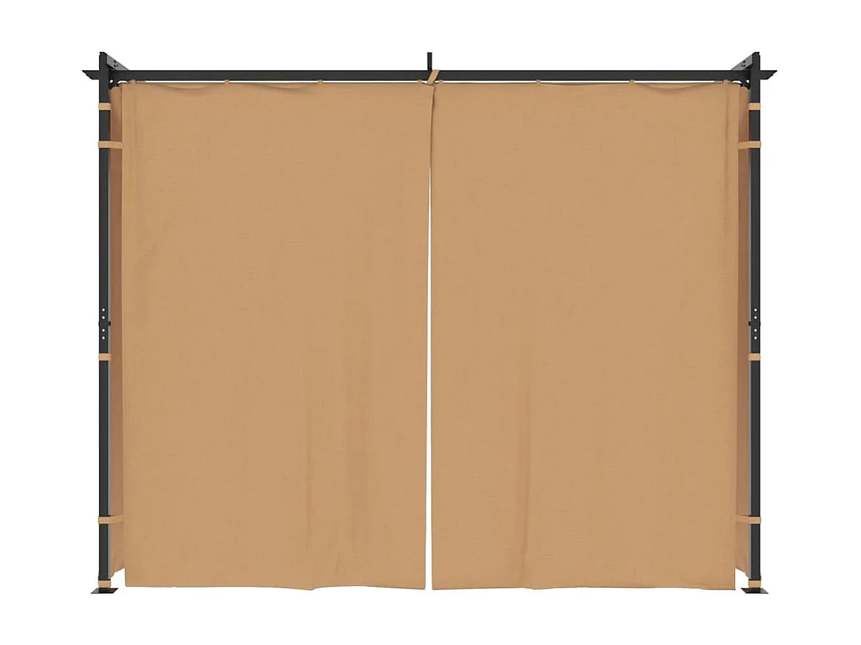Tonnelle avec rideaux 3x3 m Taupe Acier