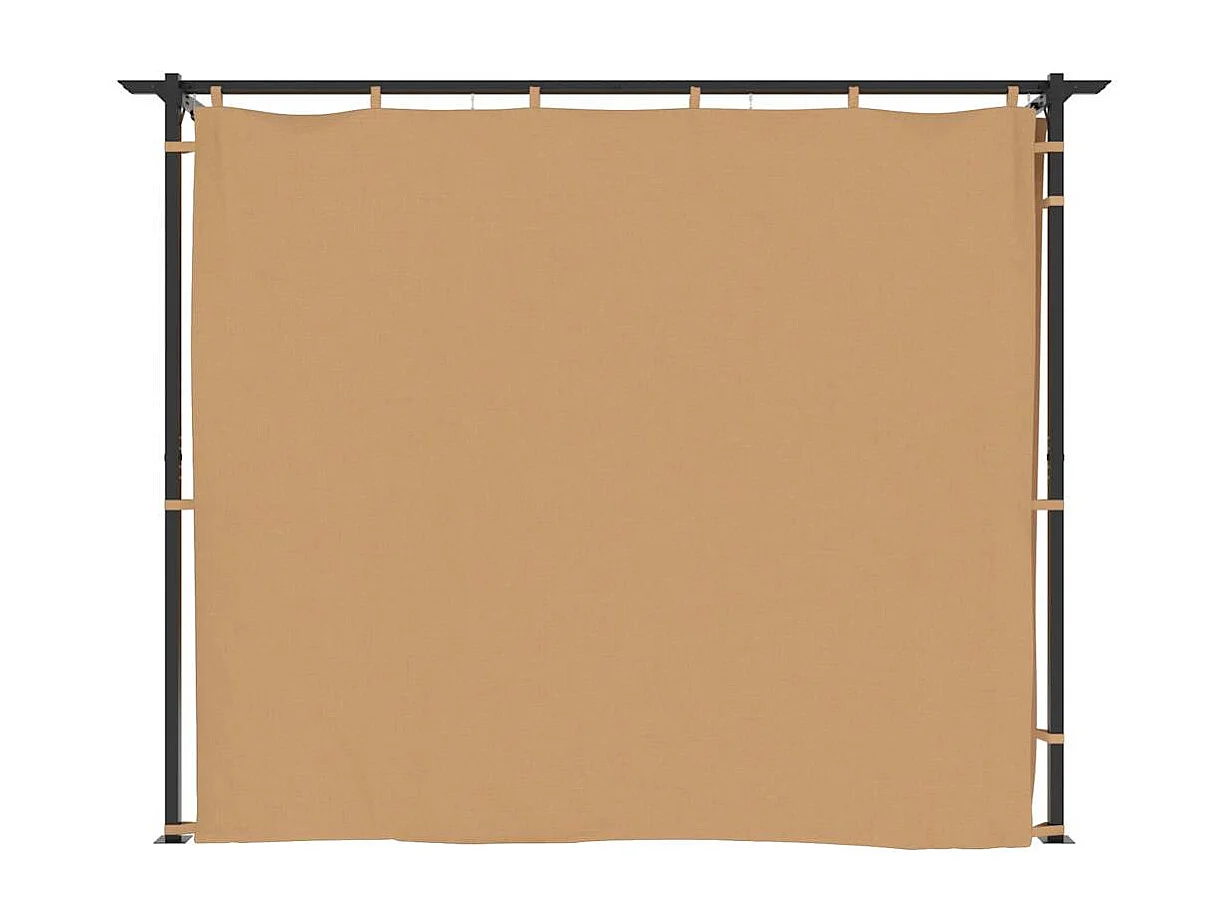 Tonnelle avec rideaux 3x3 m Taupe Acier