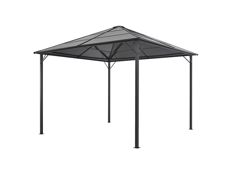 Gazebo con tetto in alluminio 3x3 m antracite