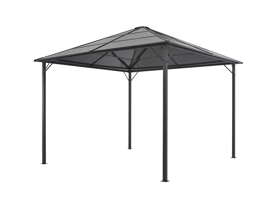 Gazebo con tetto in alluminio 3x3 m antracite