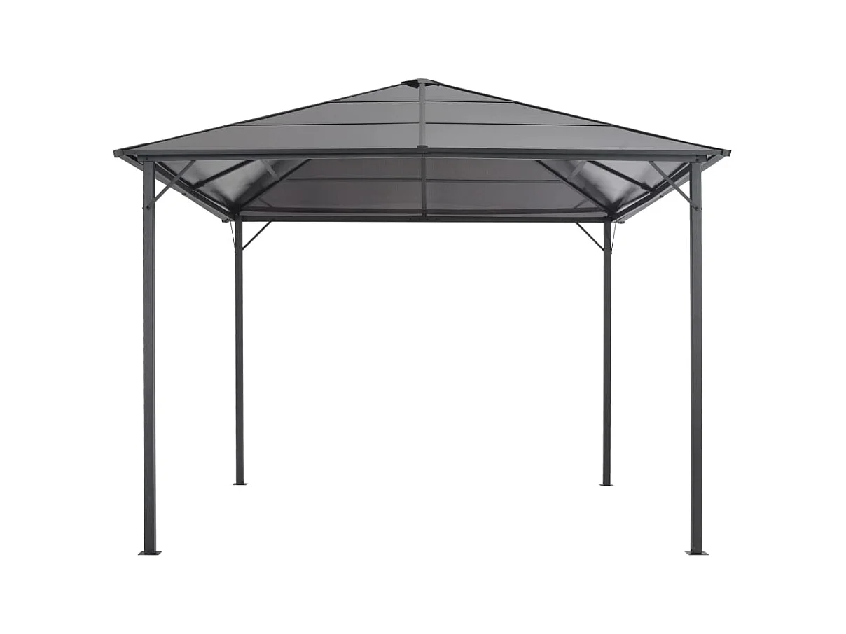 Gazebo con tetto in alluminio 3x3 m antracite