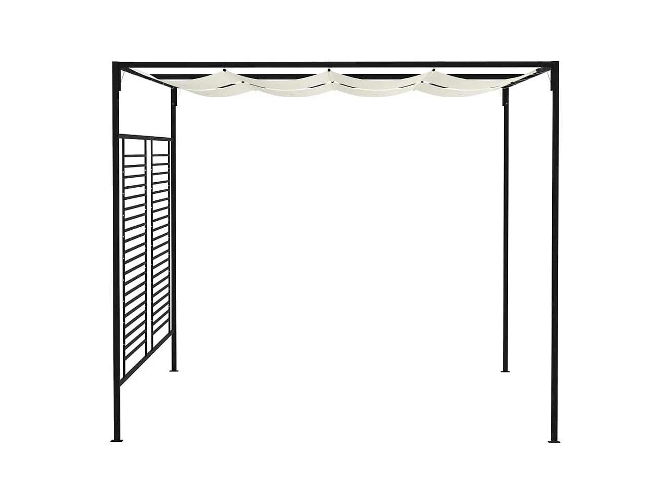 Cenador con toldo retráctil 3x4x2,3 m Crema 180 g/m²