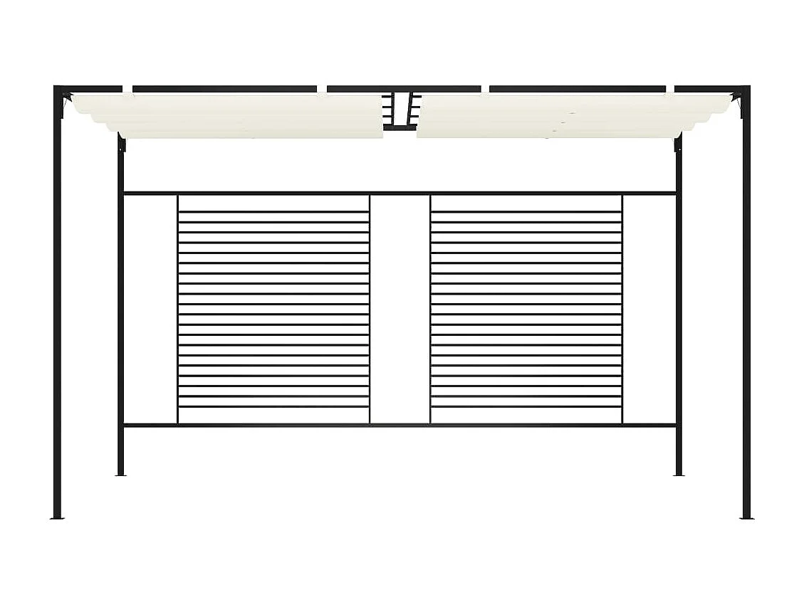 Cenador con toldo retráctil 3x4x2,3 m Crema 180 g/m²
