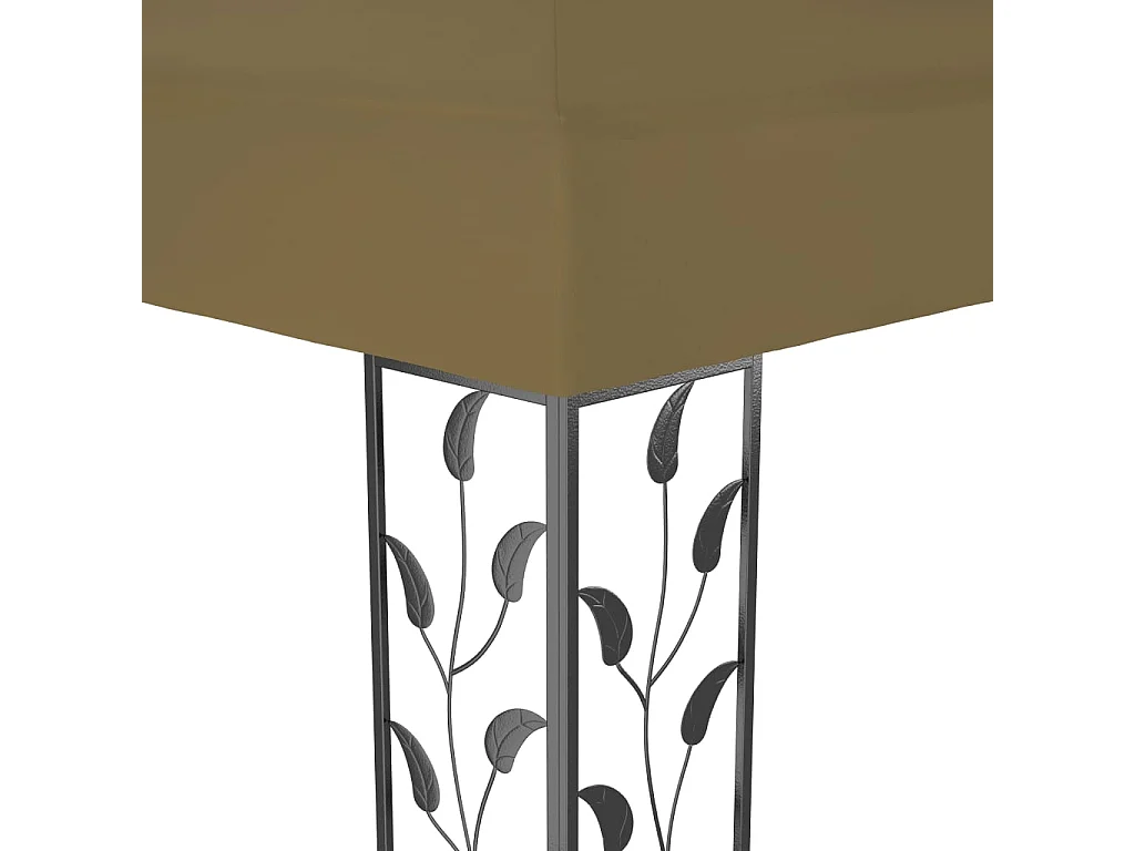 Cenador con techo doble 3x4 m Taupe 180 g/m²