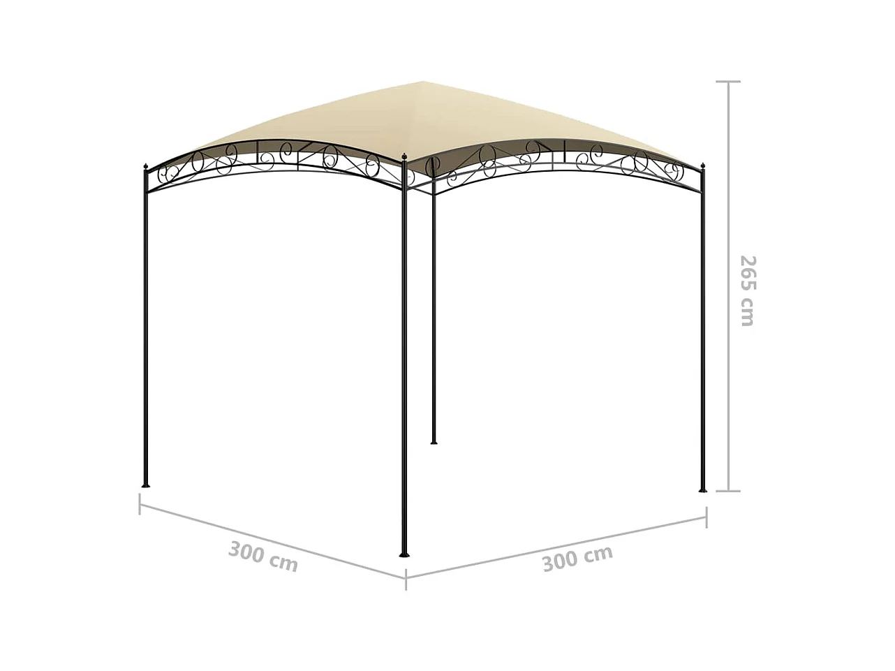 Belvedere 3x3x2,65 m Creme 180 g/m²