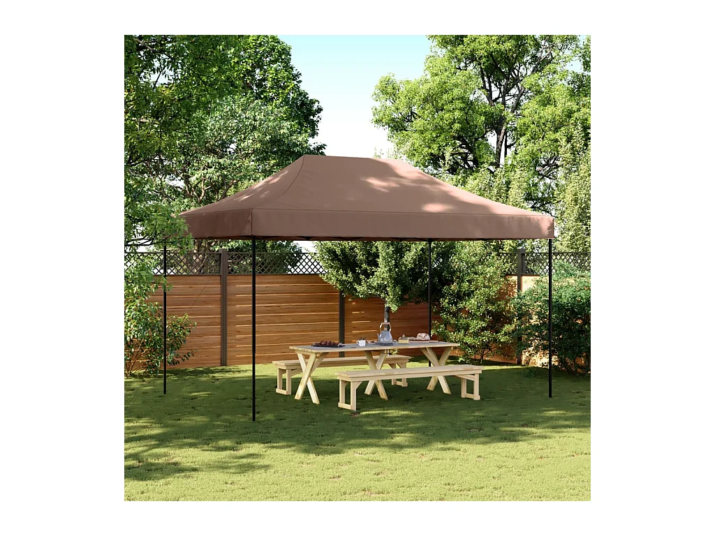 Carpa de recepción plegable retráctil marrón 440x292x315 cm