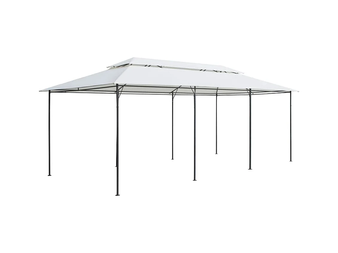 Gazebo met gordijnen 600x298x270 cm Wit 180 g/m²