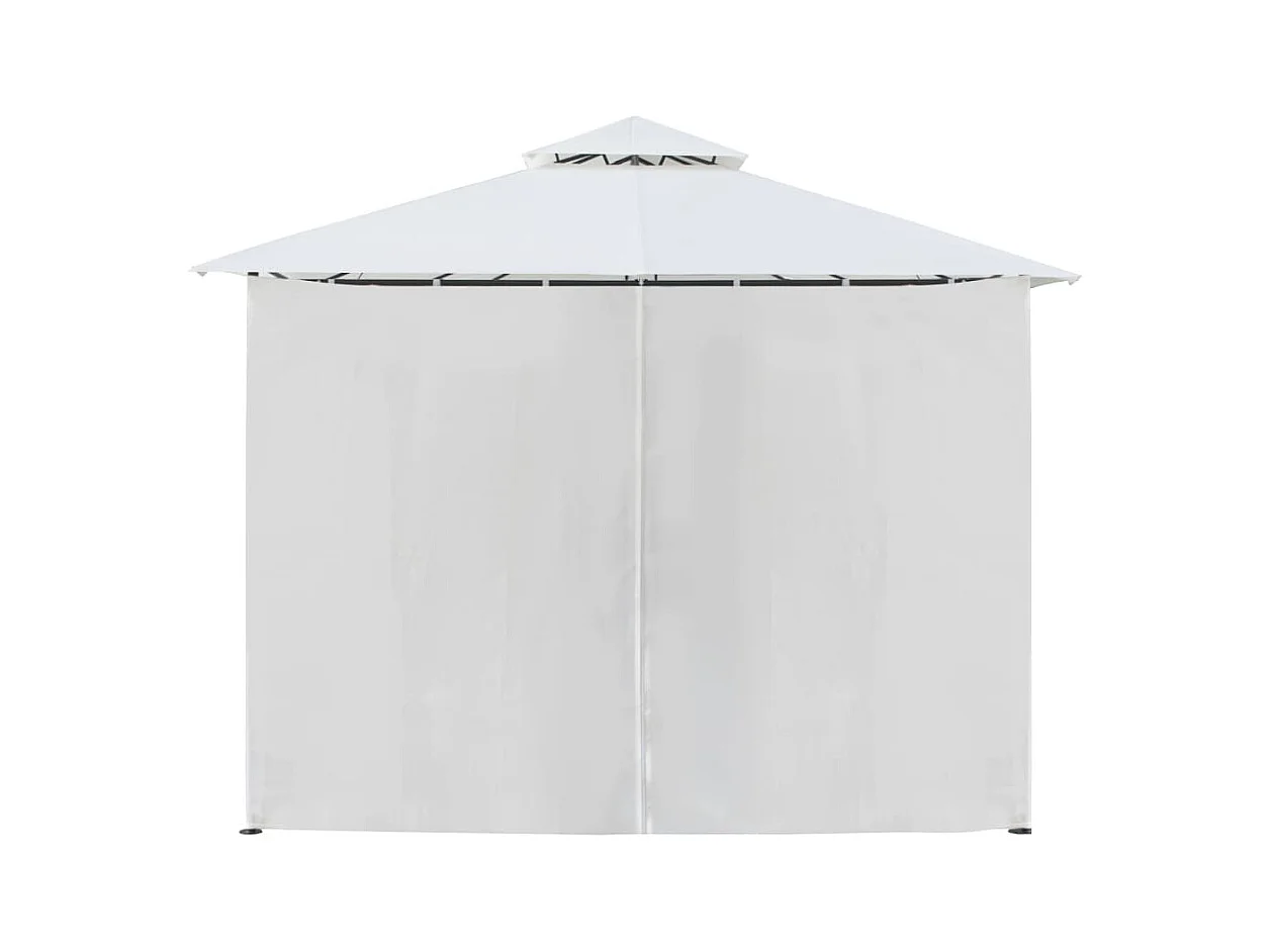 Gazebo met gordijnen 600x298x270 cm Wit 180 g/m²