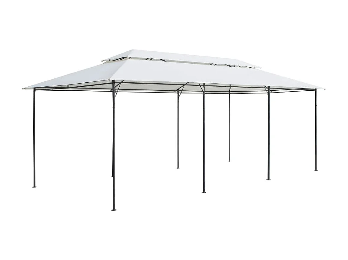 Cenador con cortinas 600x298x270 cm Blanco 180 g/m²