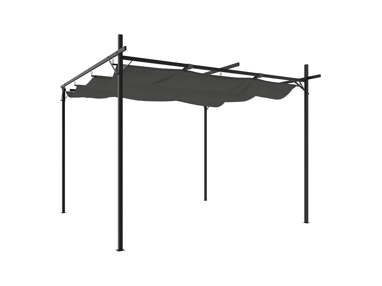 Pergola mit einziehbarem Dach anthrazit 295x292x230 cm