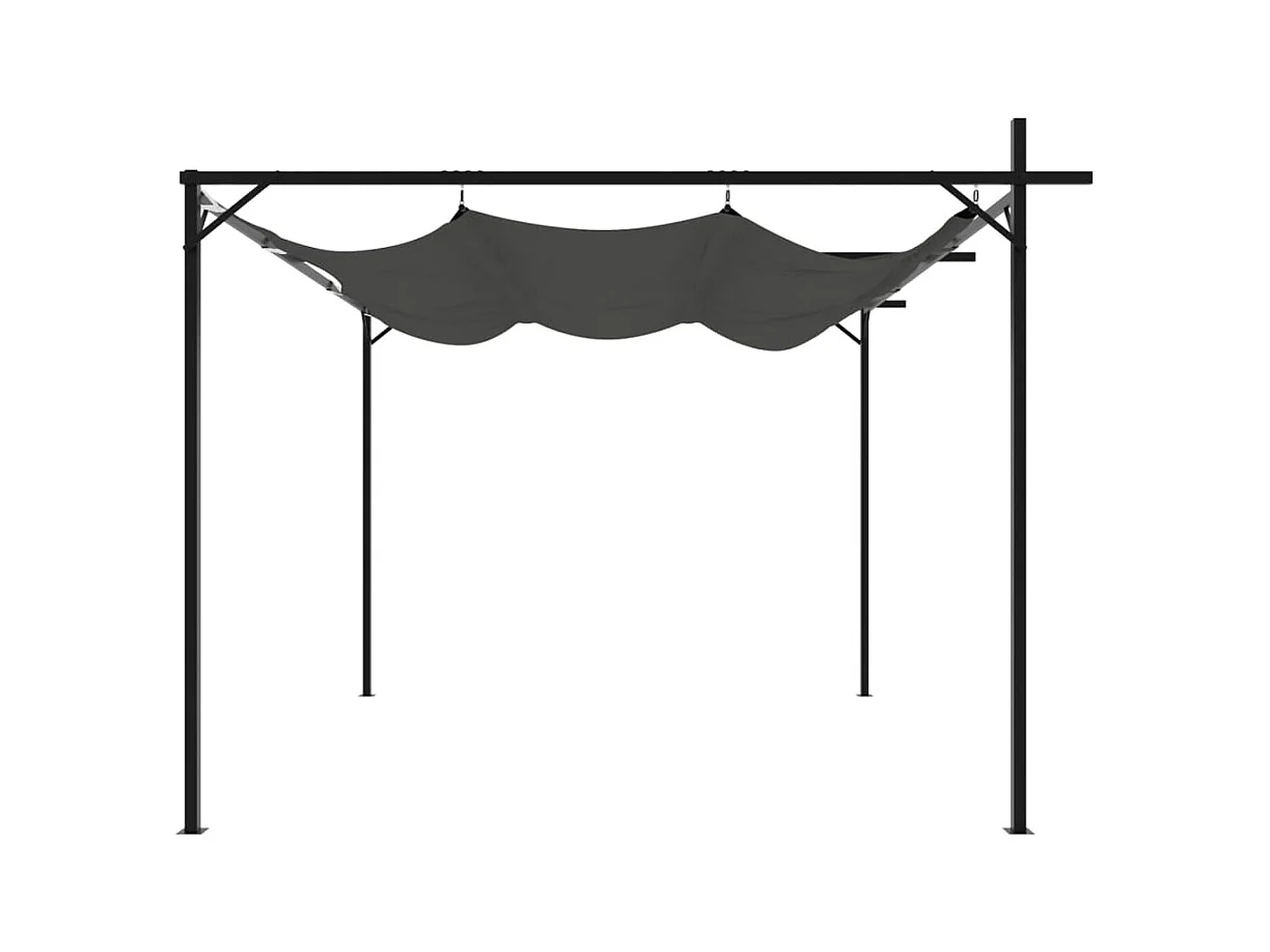 Pergola mit einziehbarem Dach anthrazit 295x292x230 cm