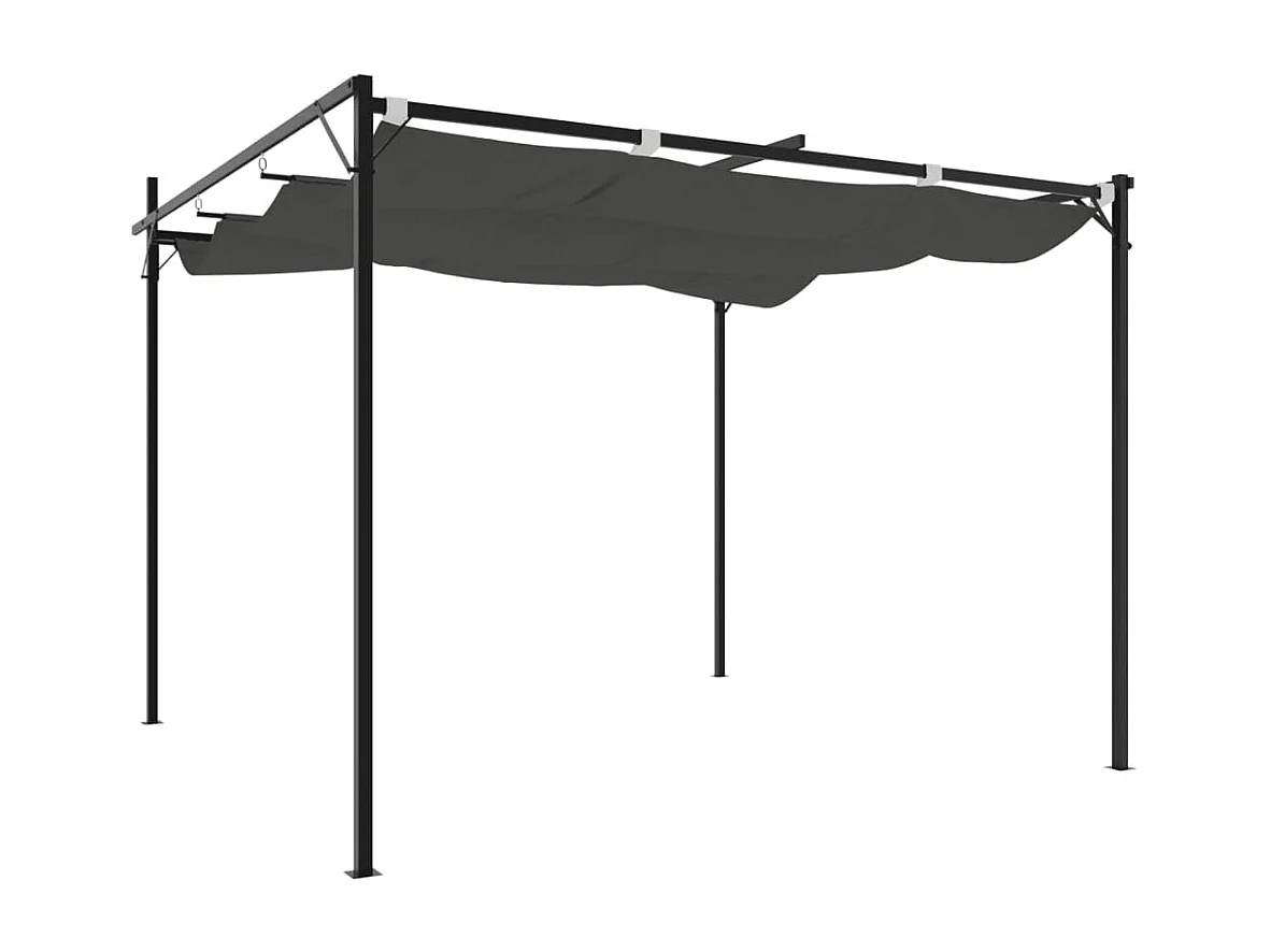 Pergola con tetto retrattile antracite 295x292x230 cm