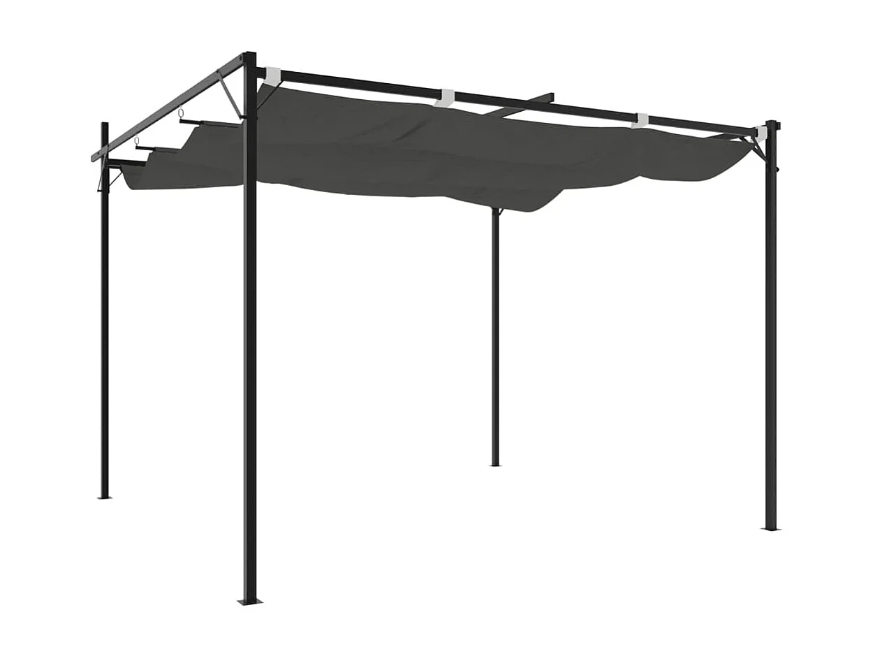 Pergola con tetto retrattile antracite 295x292x230 cm