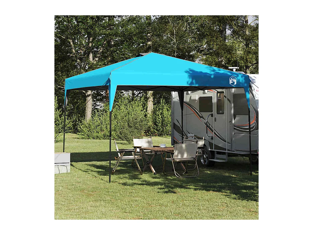 Tente à auvent pop-up Bleu 300 x 300 cm tissu