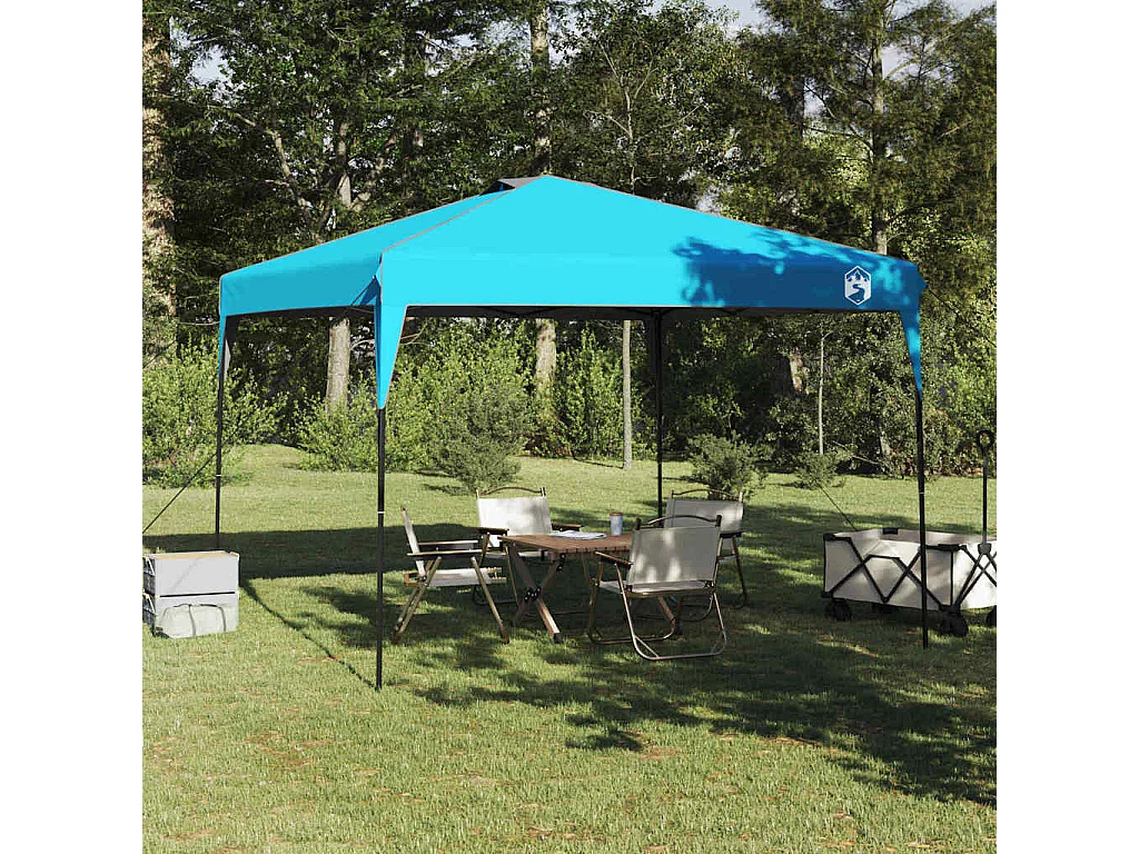 Tente à auvent pop-up Bleu 300 x 300 cm tissu