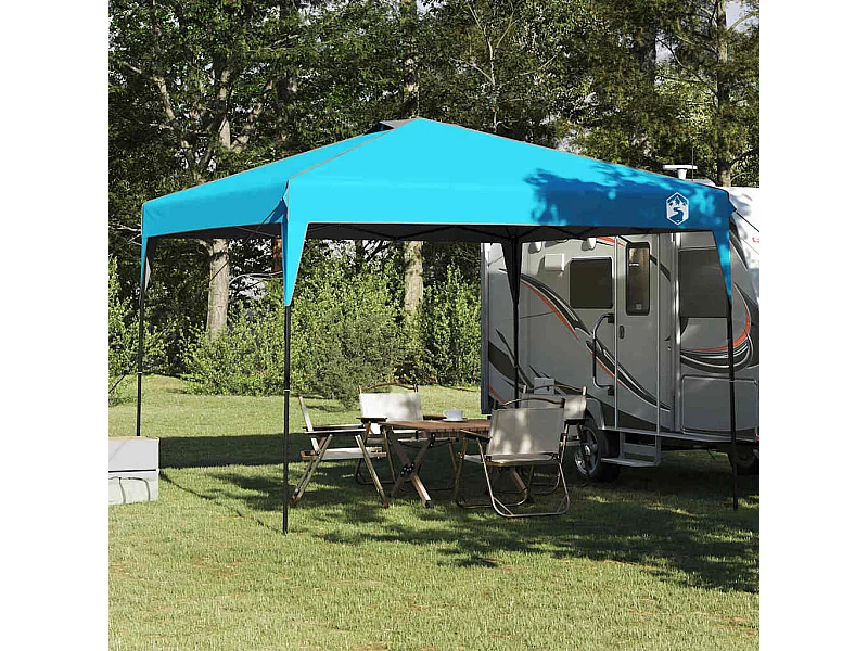 Tente à auvent pop-up Bleu 300 x 300 cm tissu