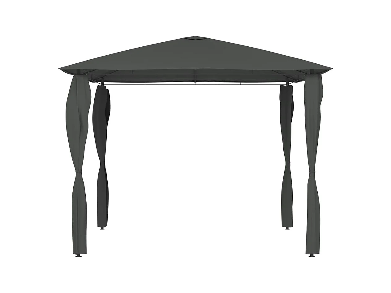 Cenador con cubierta para postes 3x3x2,6 m Antracita 160 g/m²