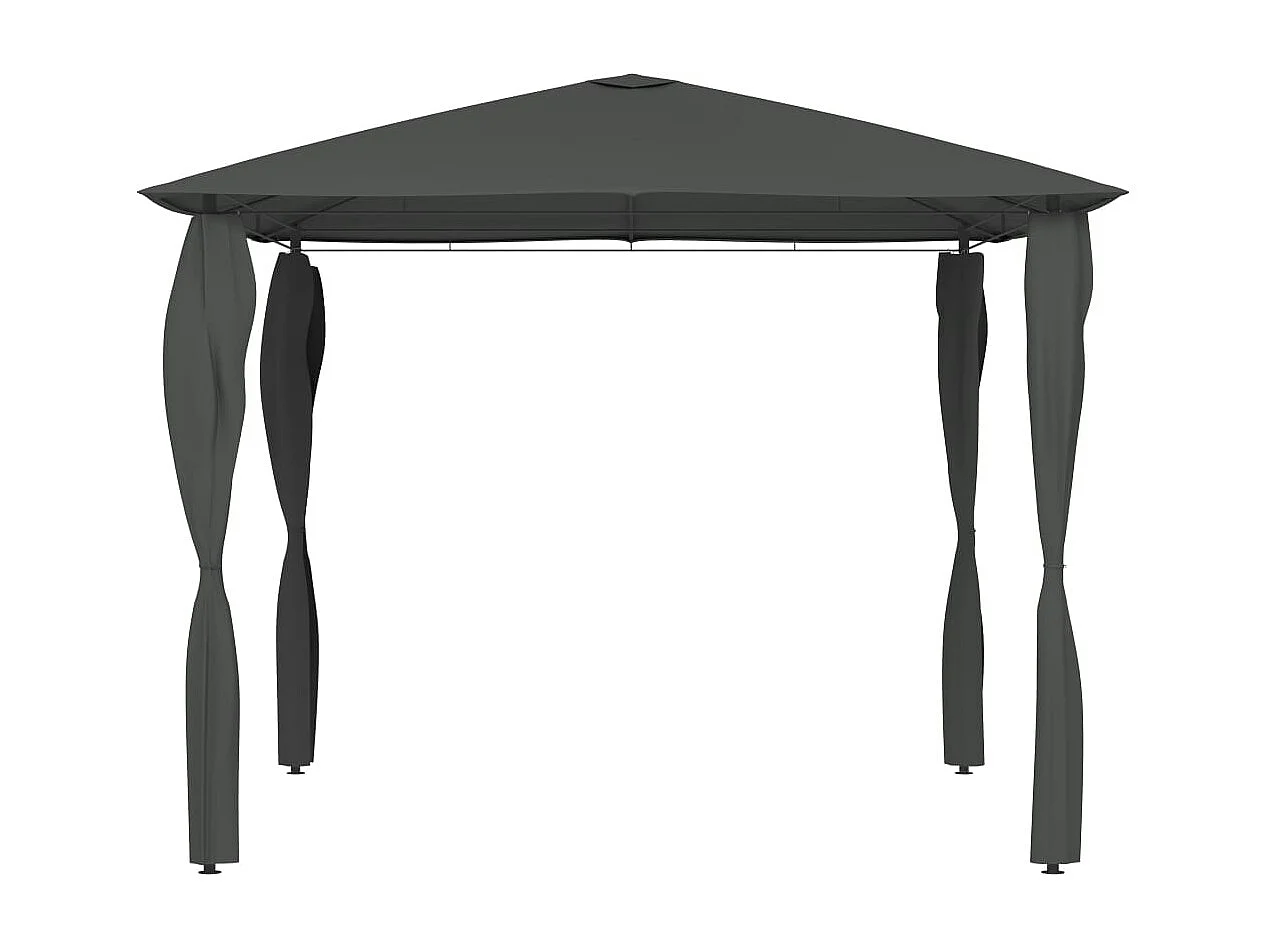 Gazebo con copertura a palo 3x3x2,6 m Antracite 160 g/m²