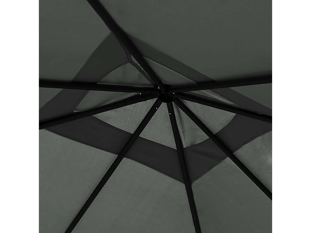 Gazebo con copertura a palo 3x3x2,6 m Antracite 160 g/m²