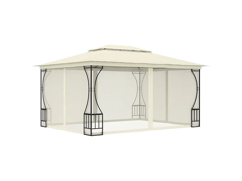 Cenador con mosquitera 300x400x265 cm Crema