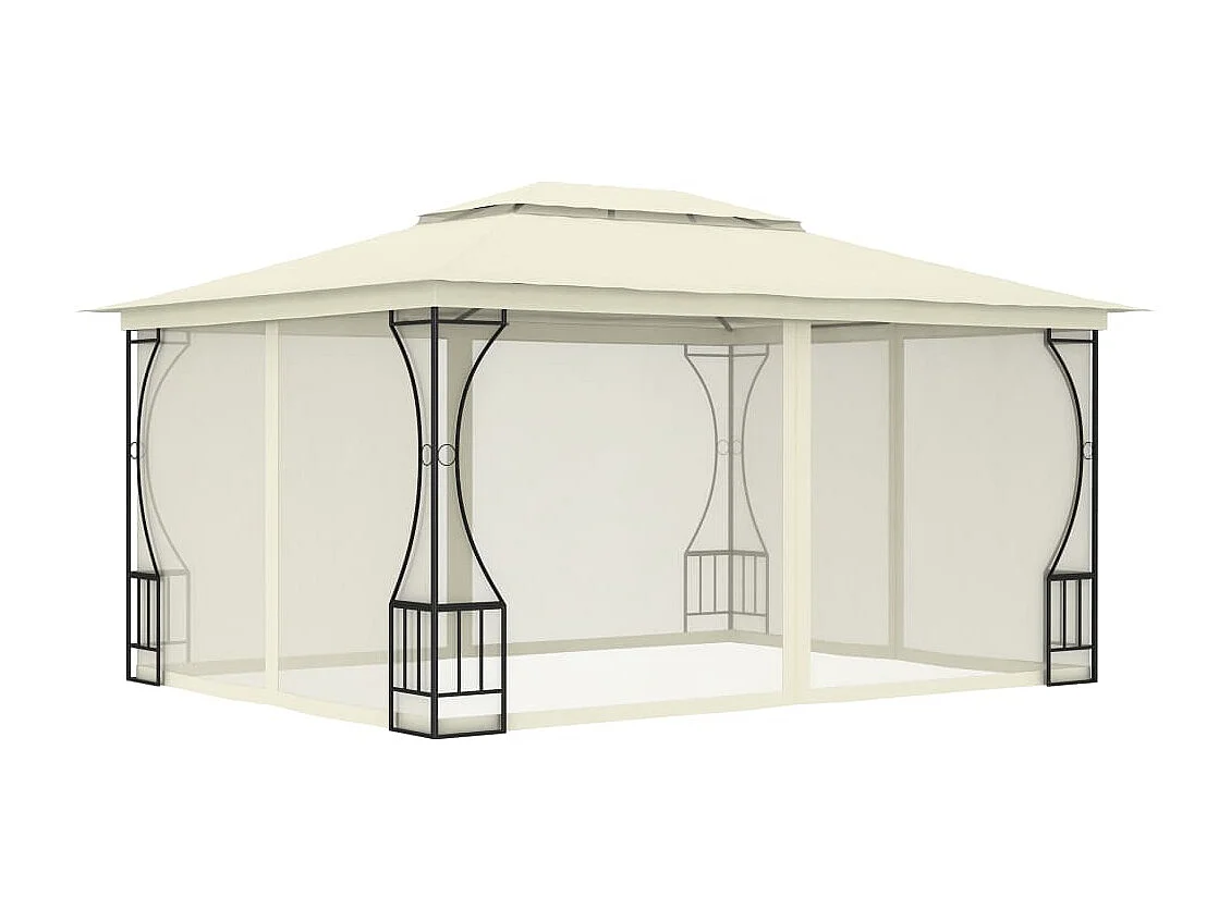Cenador con mosquitera 300x400x265 cm Crema