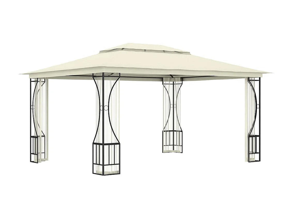 Cenador con mosquitera 300x400x265 cm Crema