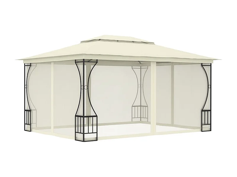 Cenador con mosquitera 300x400x265 cm Crema