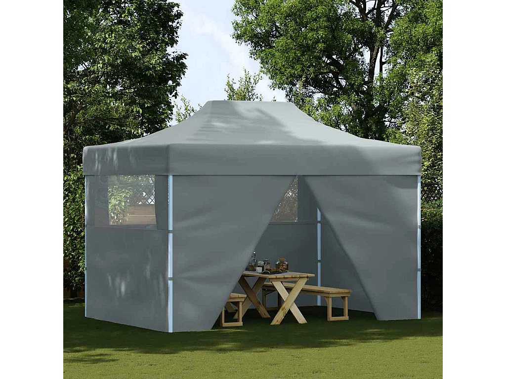 Tienda plegable con 4 paredes laterales 3 x 4,5 m Antracita