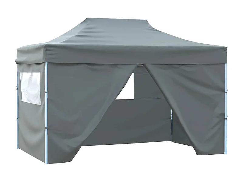 Tenda pieghevole con 4 pareti laterali 3 x 4,5 m Antracite