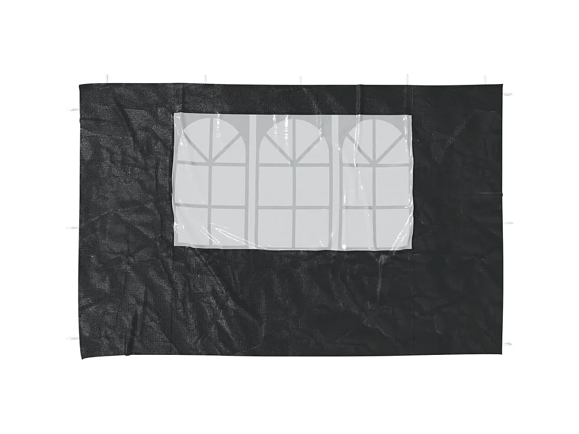 2-teilige Empfangszeltwand mit Fenster PE Anthrazit