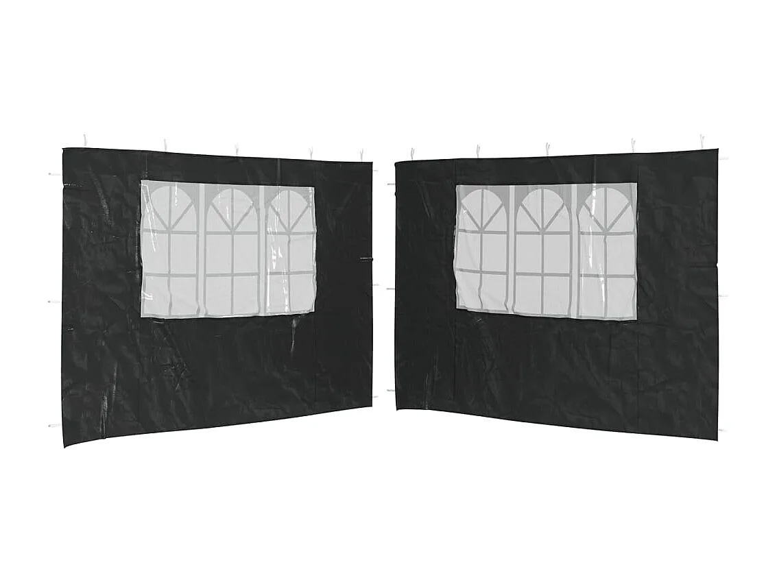 Pared de carpa de recepción de 2 piezas con ventana PE Antracita