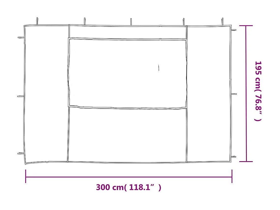 Pared de carpa de recepción de 2 piezas con ventana PE Antracita