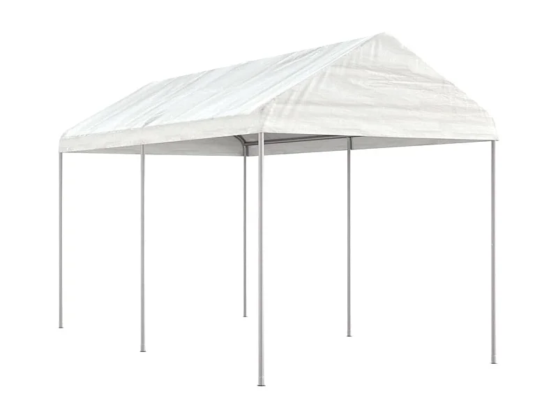 Gazebo con techo blanco 4,46x2,28x2,69 m polietileno