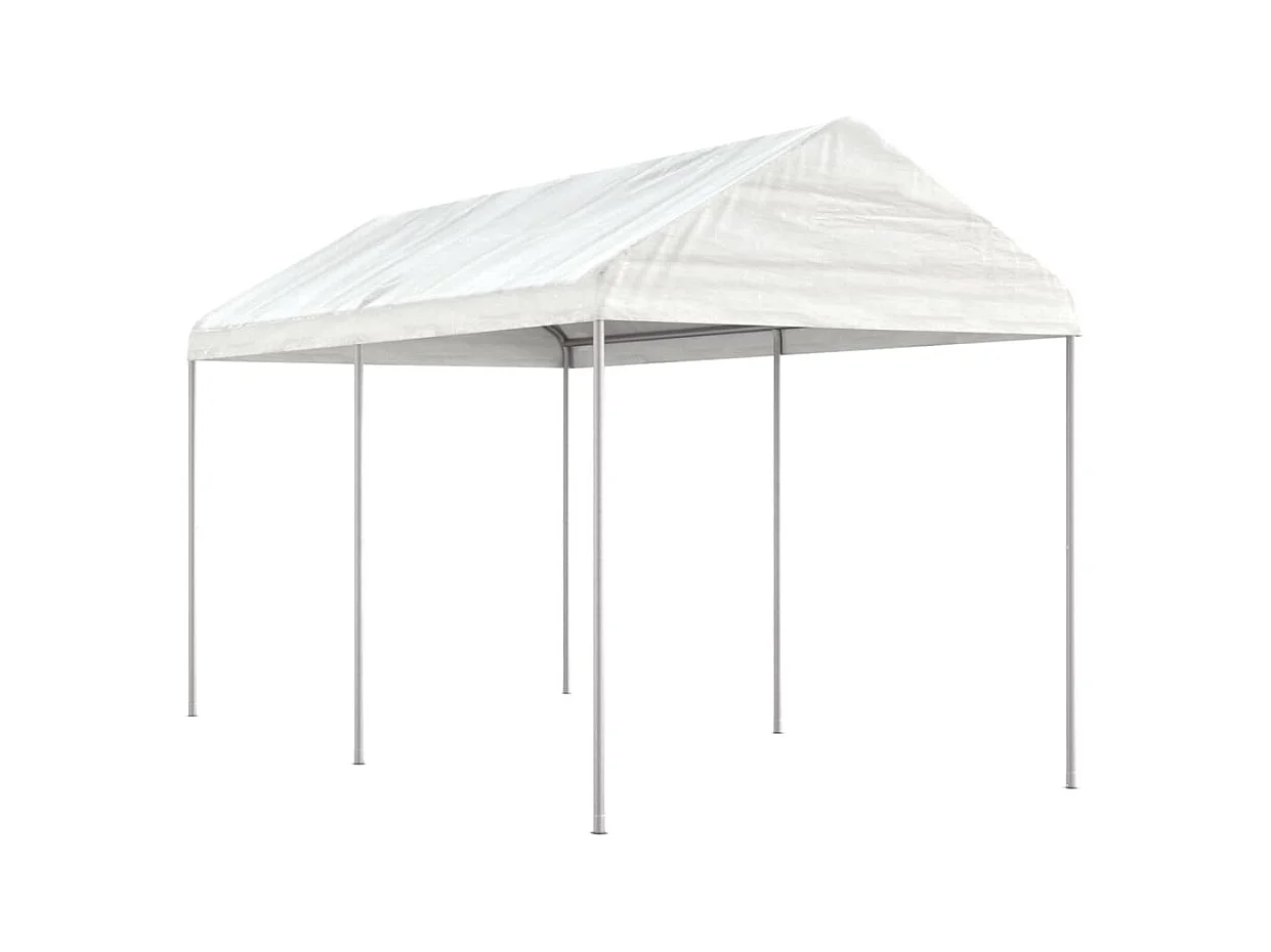 Gazebo con techo blanco 4,46x2,28x2,69 m polietileno