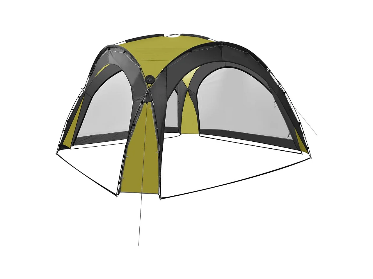 Tenda per ricevimento con LED e 4 pareti 3,6x3,6x2,3 m Verde