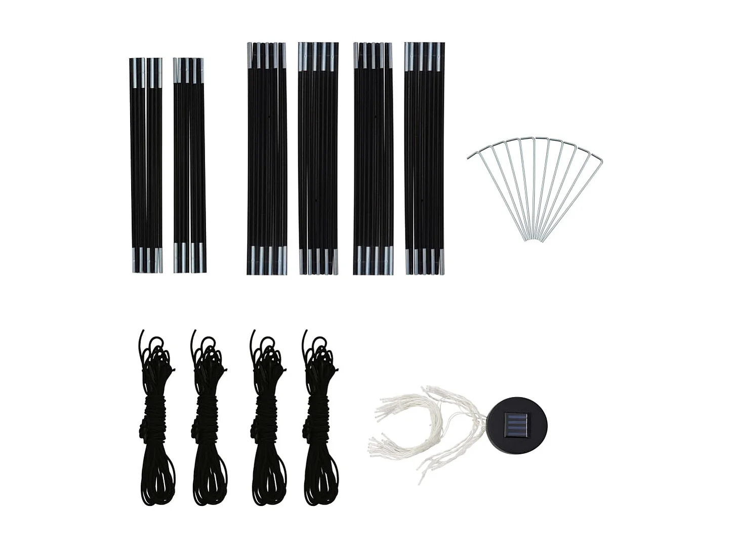 Tenda per ricevimento con LED e 4 pareti 3,6x3,6x2,3 m Verde