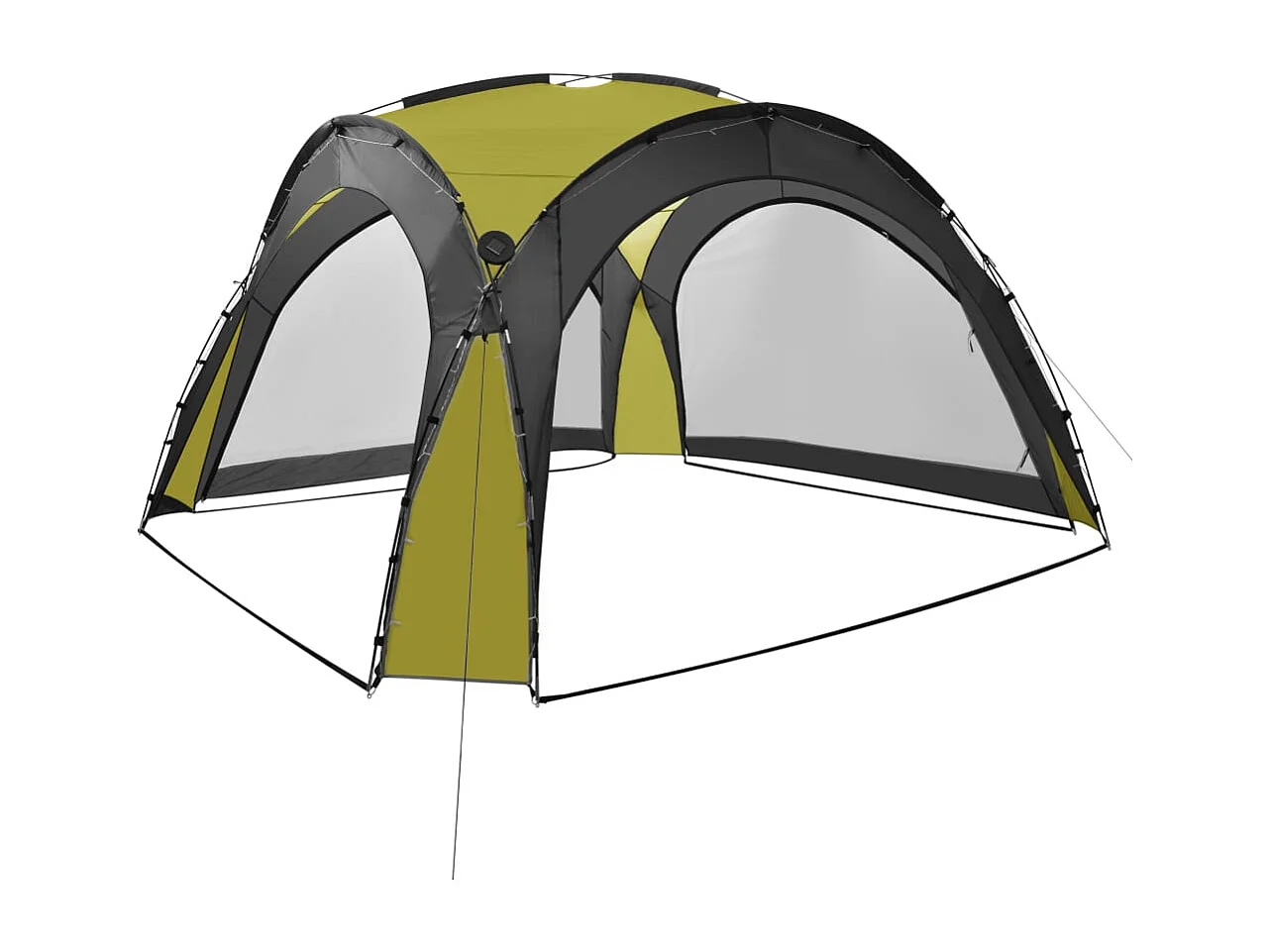 Tenda per ricevimento con LED e 4 pareti 3,6x3,6x2,3 m Verde