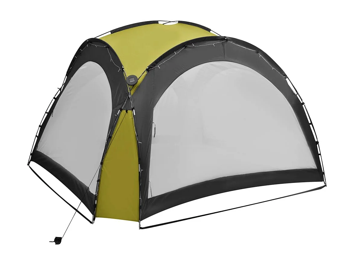 Tenda per ricevimento con LED e 4 pareti 3,6x3,6x2,3 m Verde