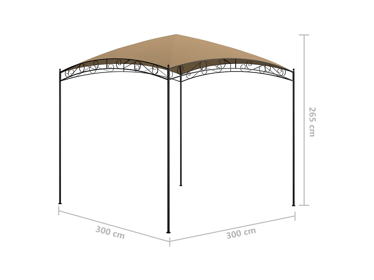 Belvedere 3x3x2,65 m Talpa 180 g/m²
