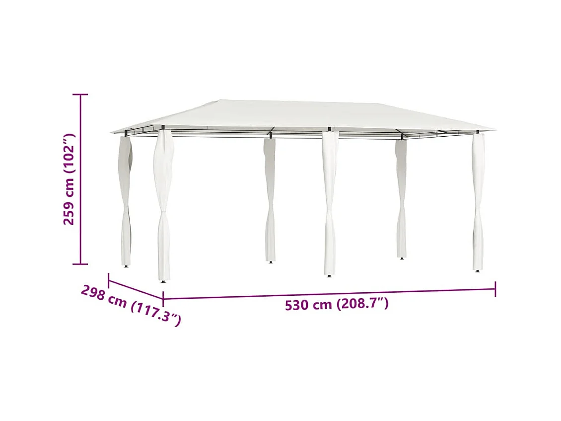 Pavillon mit Pfostenbespannung 2,98x5,3x2,59 m 160 g/m²