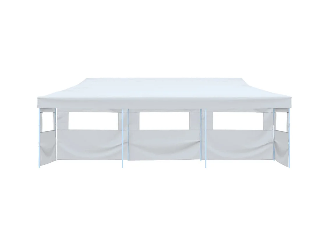 x 9 m weißes Pop-up-Faltpartyzelt mit 5 Wänden