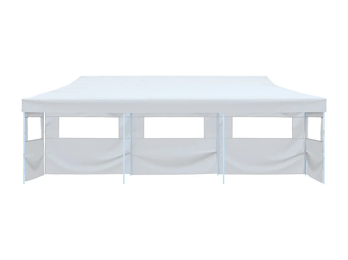 Carpa plegable para fiestas blanca de 3 x 9 m con 5 paredes
