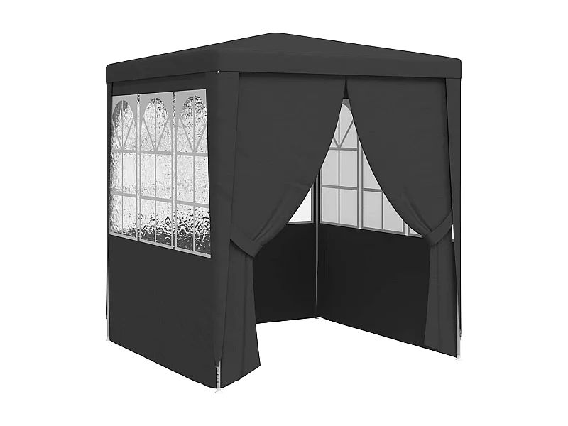 Carpa de recepción y paredes laterales 2x2 m Antracita 90 g/m²