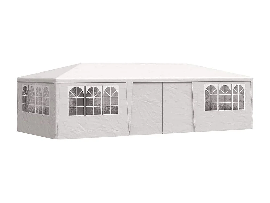 Tenda per ricevimenti con pareti laterali 4x9 m Bianco 90 g/m²