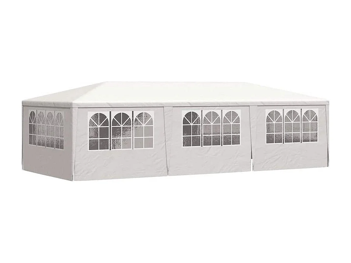 Tenda per ricevimenti con pareti laterali 4x9 m Bianco 90 g/m²